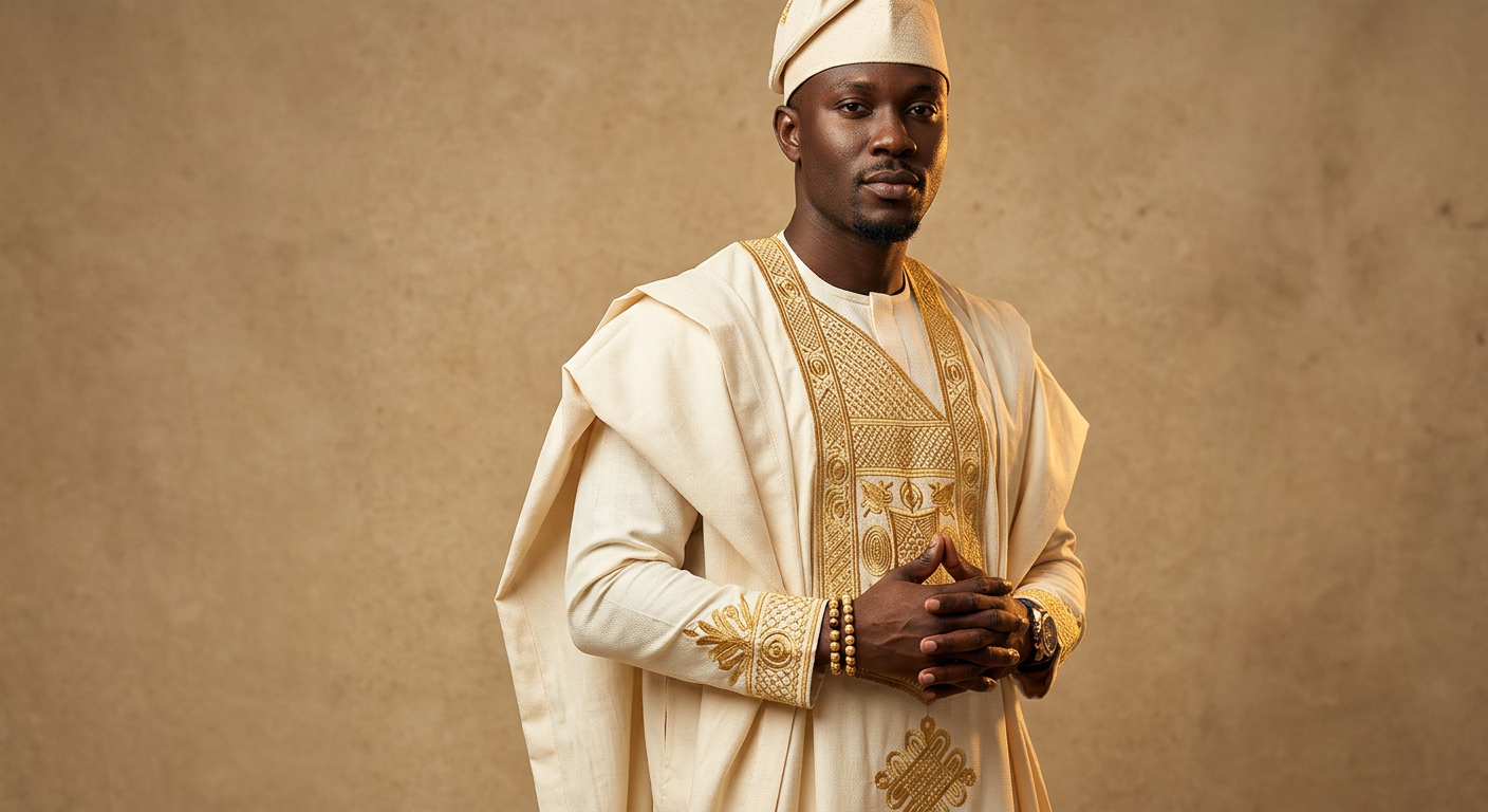 Cream Agbada